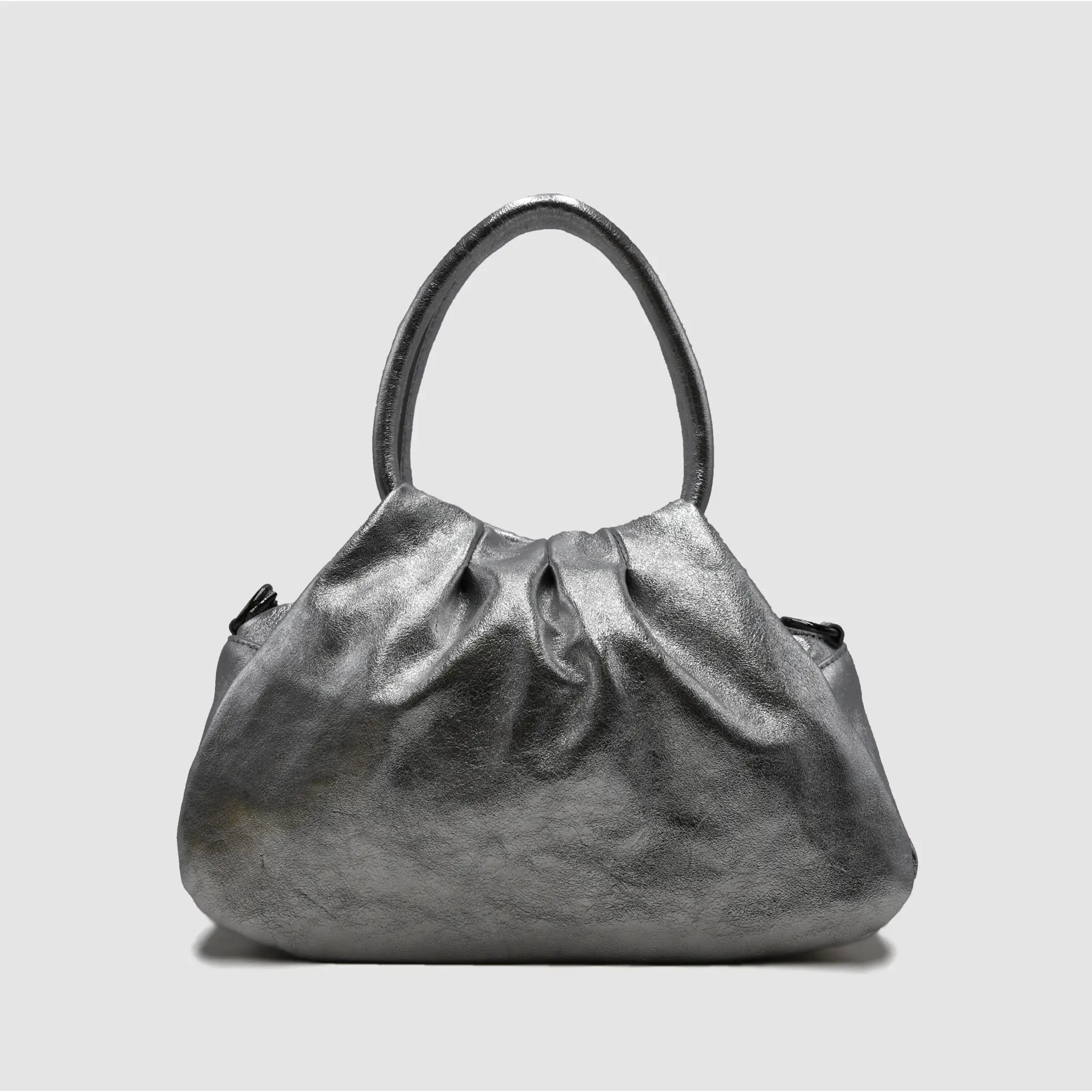 PETITE M - Borsa a mano in pelle martellata - SILVER - MIDMAIND™ | BRAND