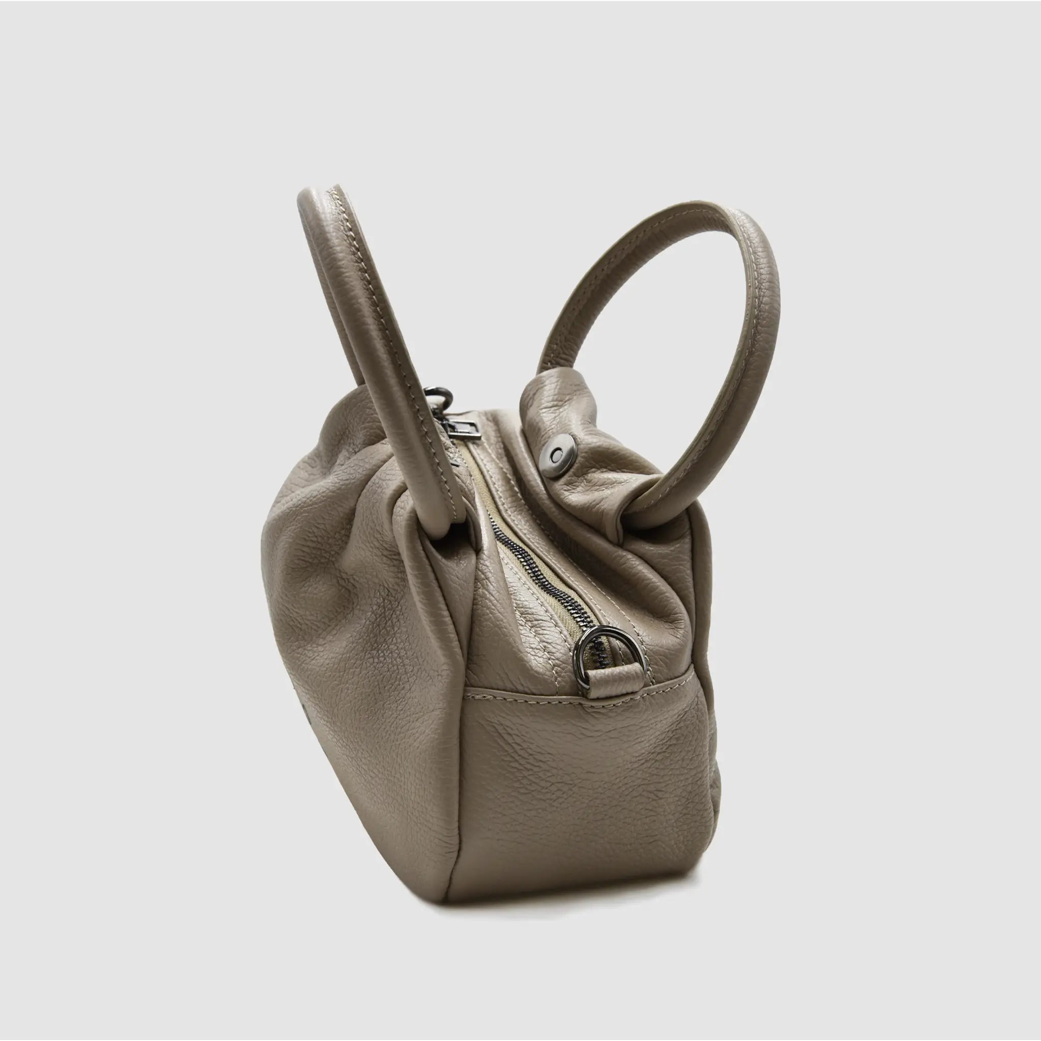 PETITE M - Borsa a mano in pelle martellata - TAUPE - MIDMAIND™ | BRAND