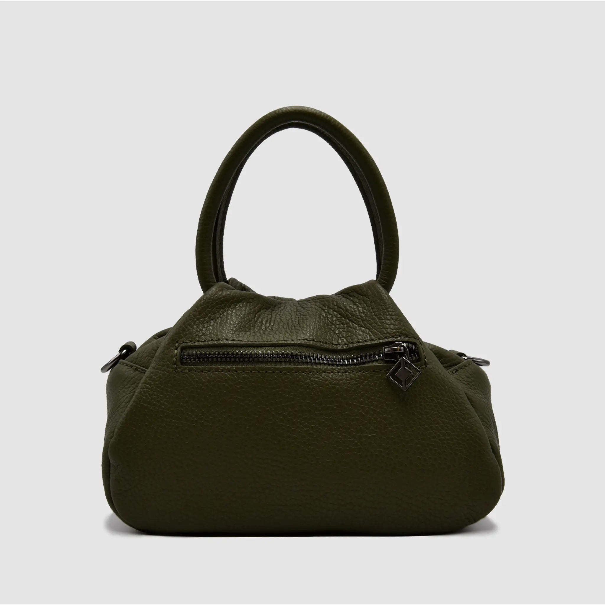 PETITE M - Borsa a mano in pelle martellata - VERDE MILITARE - MIDMAIND™ | BRAND