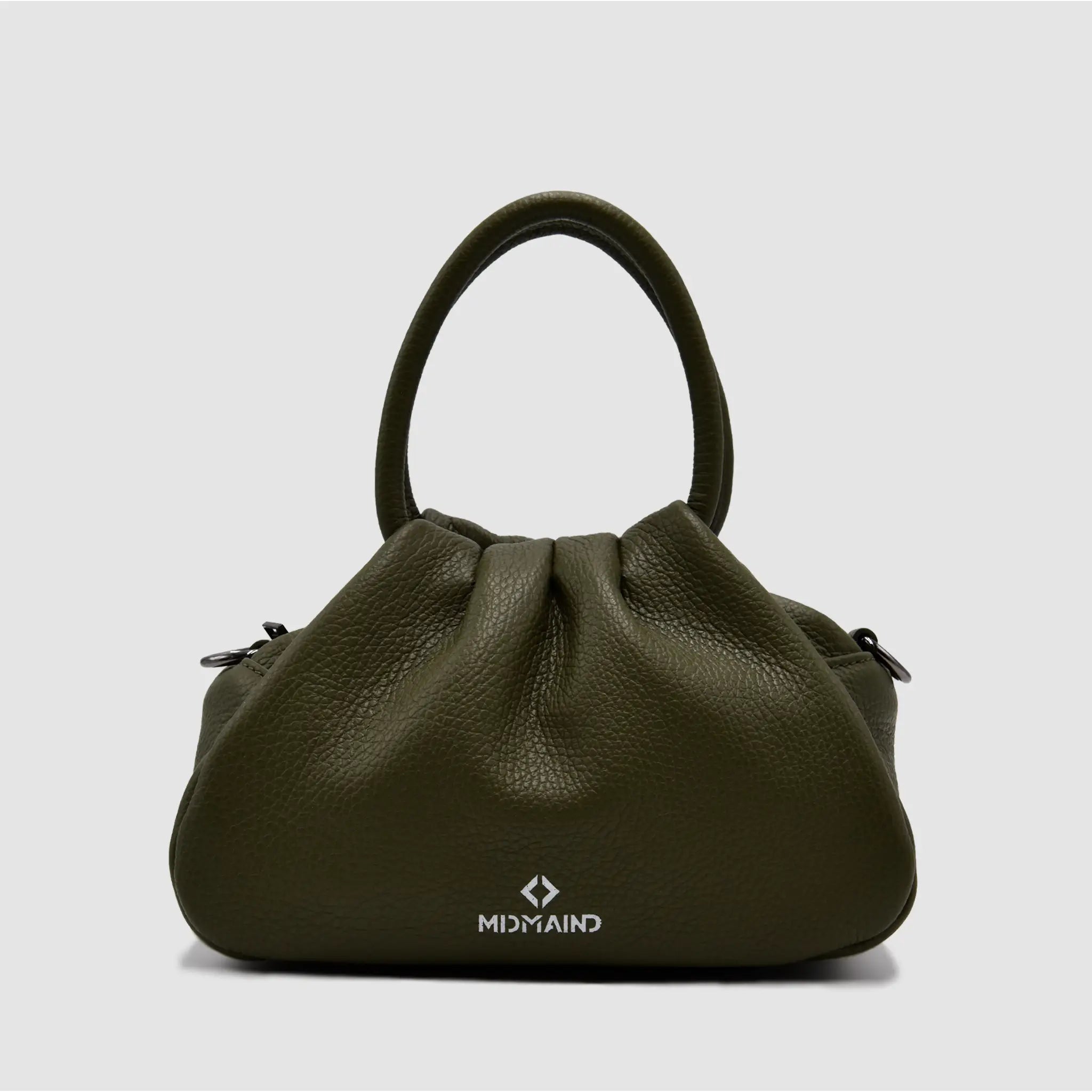 PETITE M - Borsa a mano in pelle martellata - VERDE MILITARE - MIDMAIND™ | BRAND