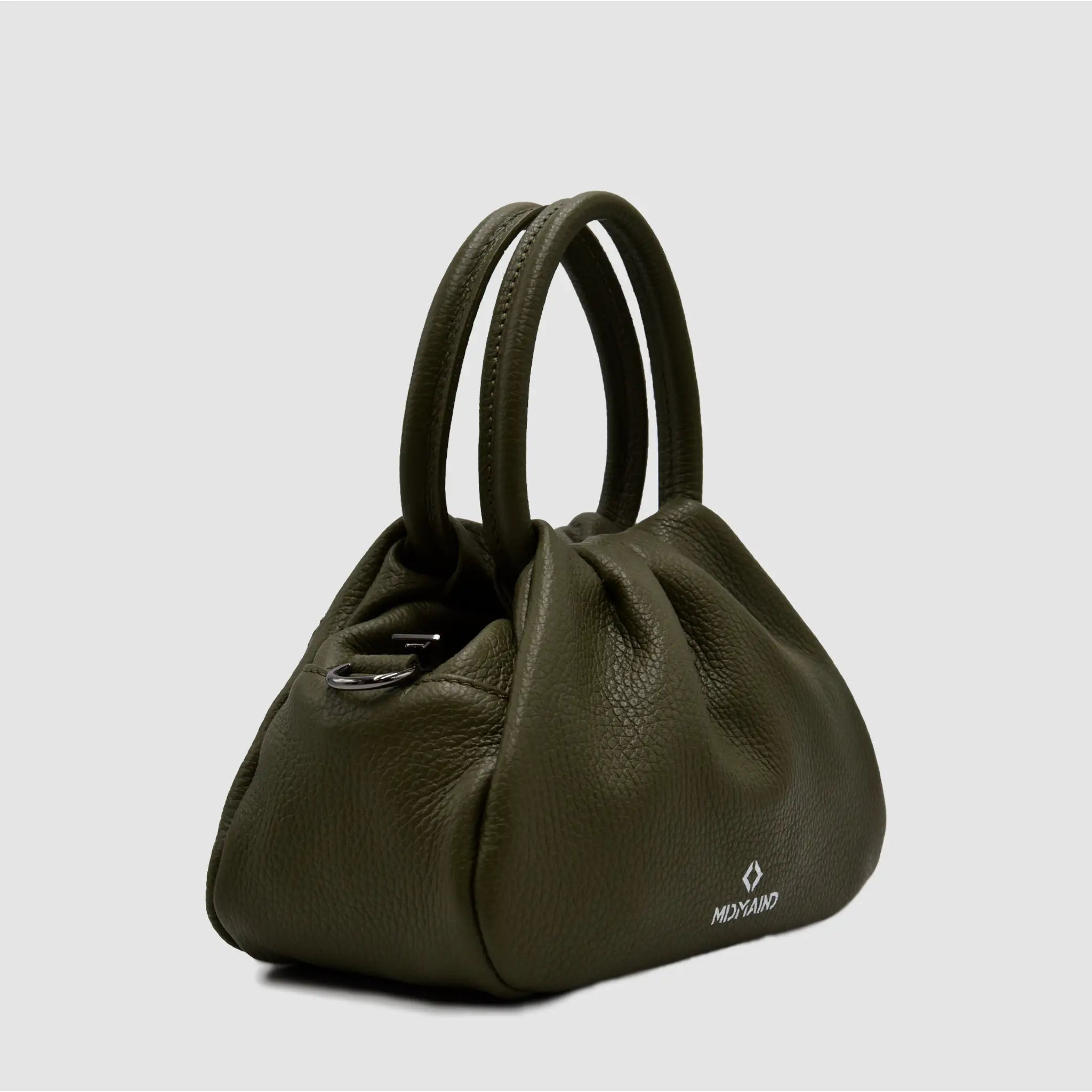 PETITE M - Borsa a mano in pelle martellata - VERDE MILITARE - MIDMAIND™ | BRAND