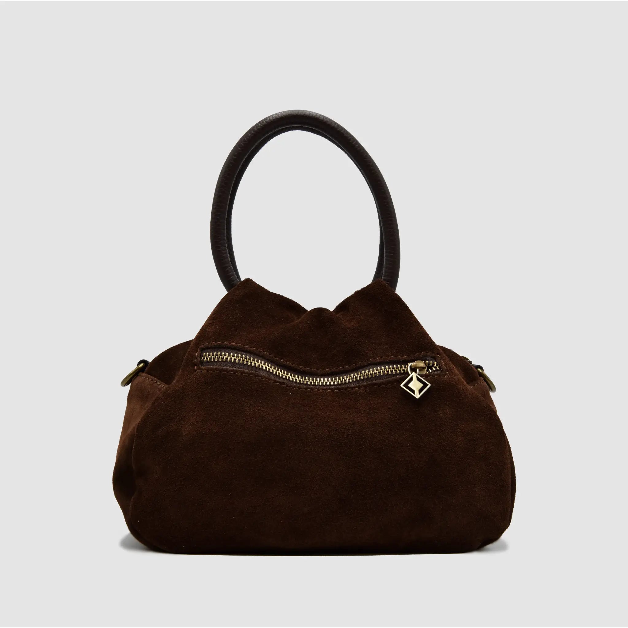 PETITE M - Borsa a mano in Pelle Suede - TESTA DI MORO - MIDMAIND™ | BRAND