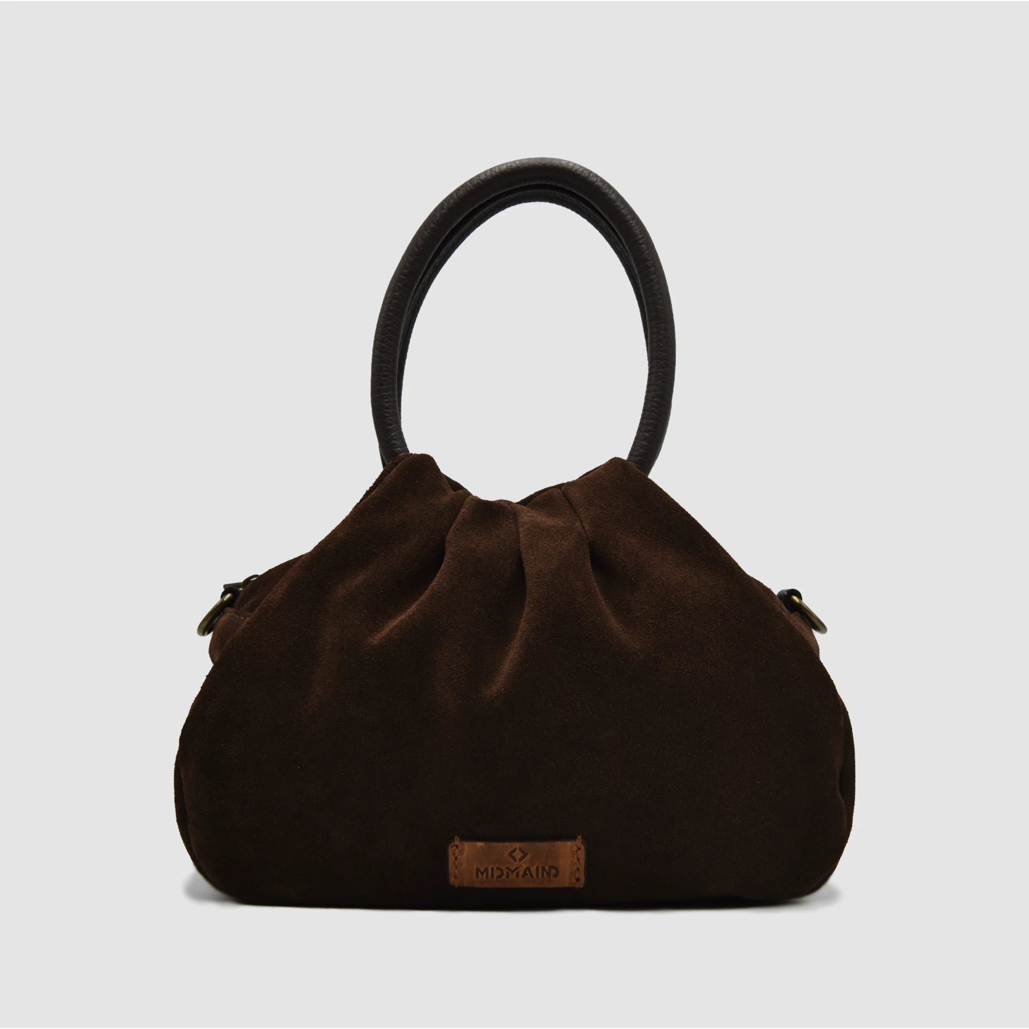 PETITE M - Borsa a mano in Pelle Suede - TESTA DI MORO - MIDMAIND™ | BRAND