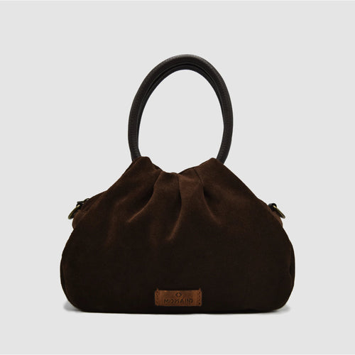 PETITE M - Borsa a mano in Pelle Suede - TESTA DI MORO - MIDMAIND™ | BRAND