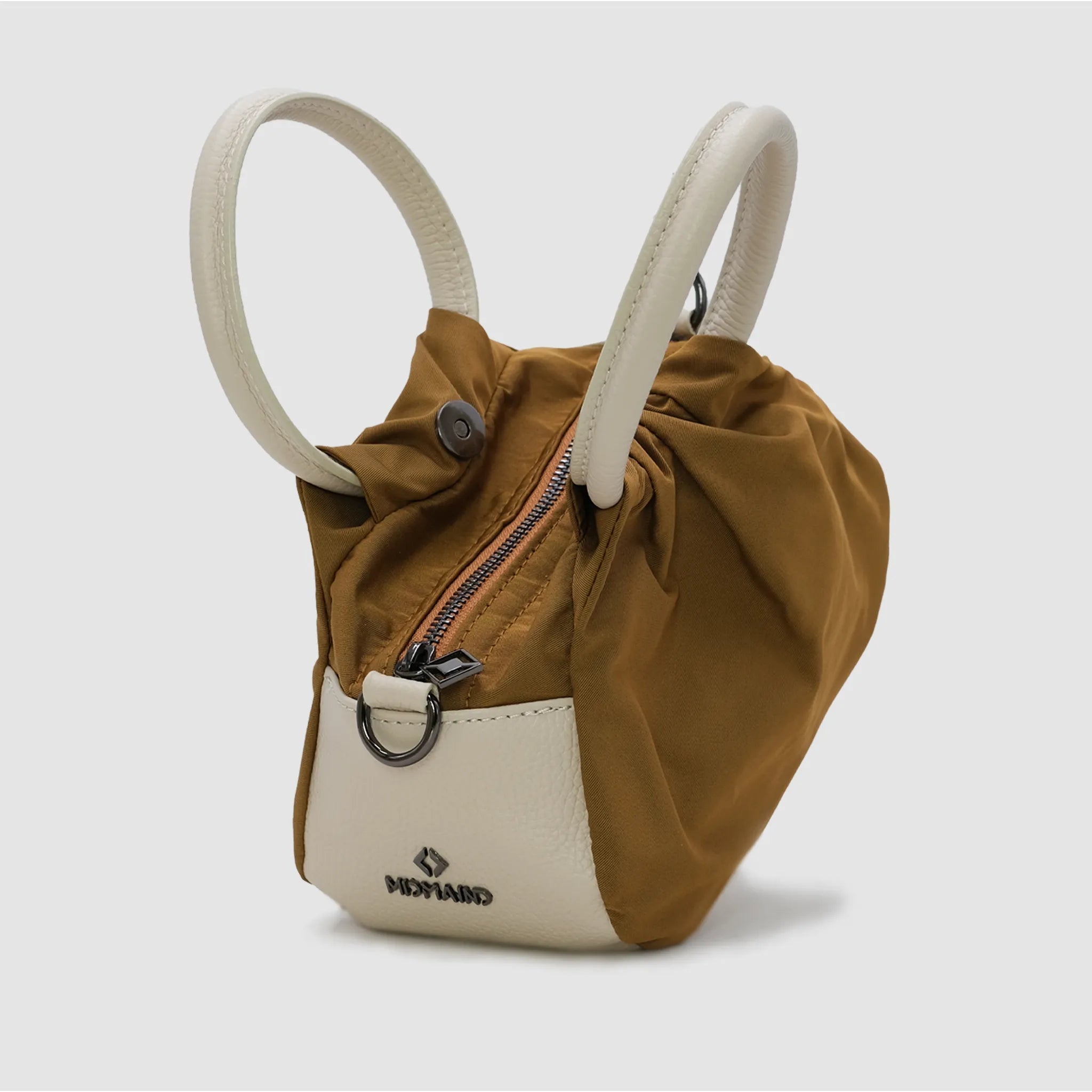 PETITE M NYLON - Borsa a mano in pelle & nylon SENAPE - Limited Edition - MIDMAIND™ | BRAND