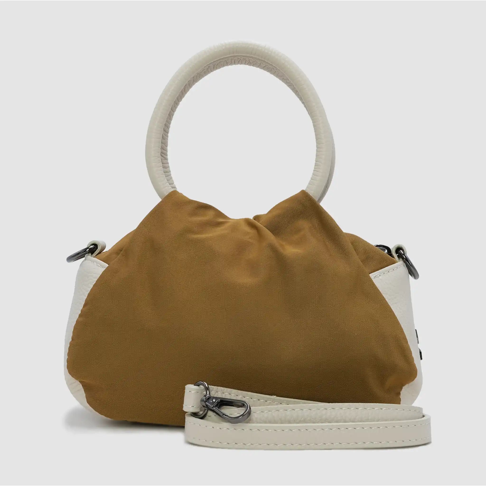 PETITE M NYLON - Borsa a mano in pelle & nylon SENAPE - Limited Edition - MIDMAIND™ | BRAND