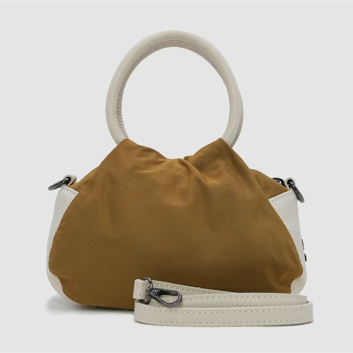 PETITE M NYLON - Borsa a mano in pelle & nylon SENAPE - Limited Edition - MIDMAIND™ | BRAND