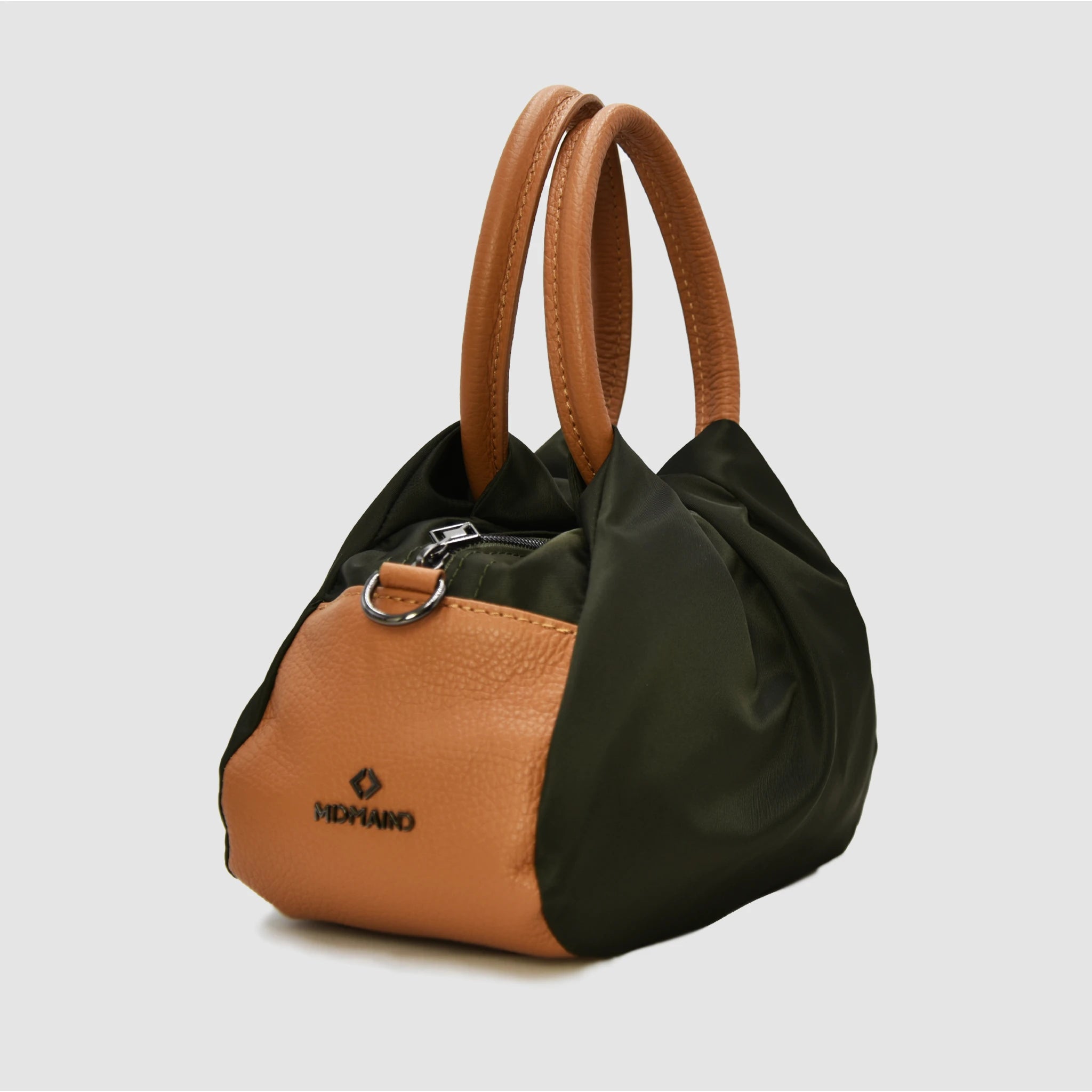 PETITE M NYLON - Borsa a mano in pelle & nylon VERDE MILITARE - Limited Edition - MIDMAIND™ | BRAND