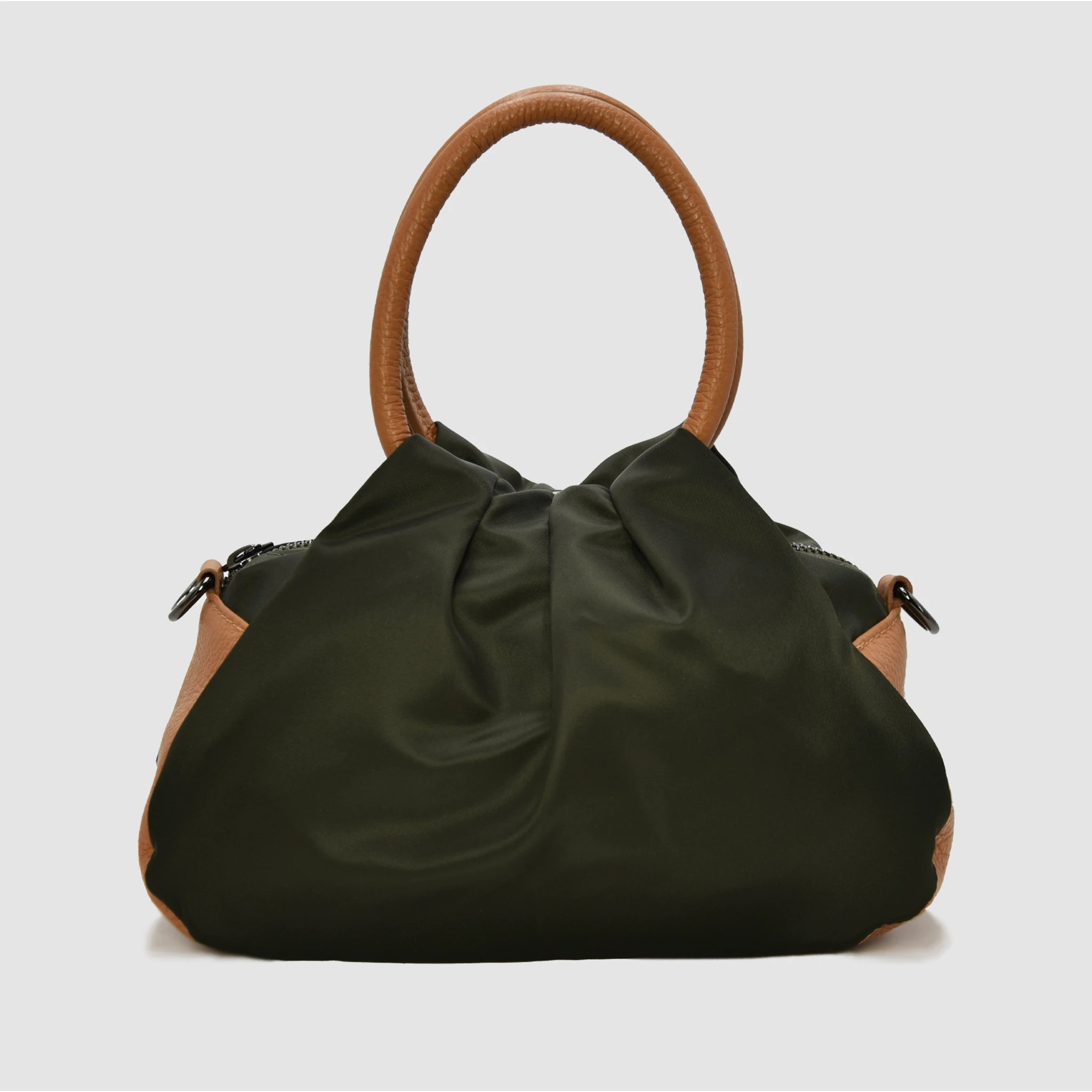 PETITE M NYLON - Borsa a mano in pelle & nylon VERDE MILITARE - Limited Edition - MIDMAIND™ | BRAND