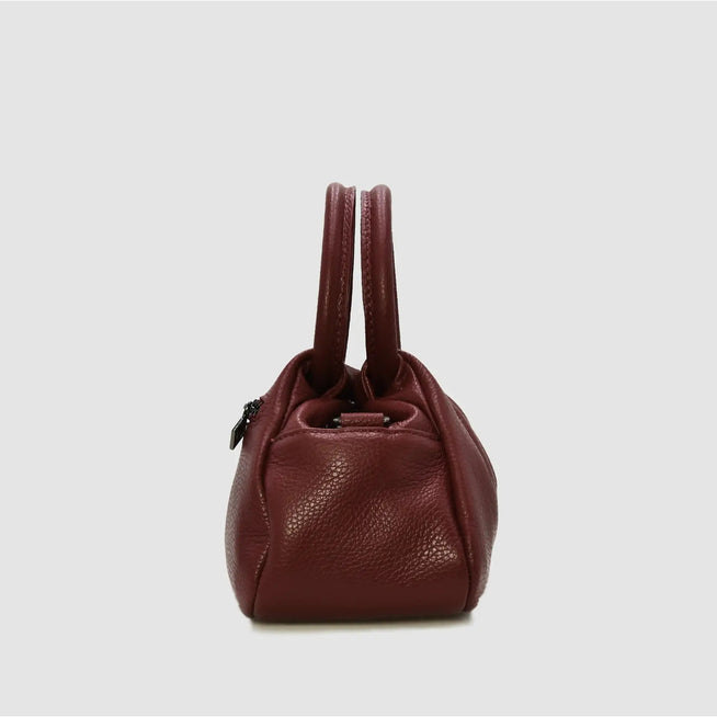 PETITE S - Borsa a mano in pelle - BORDEAUX - MIDMAIND™ | BRAND