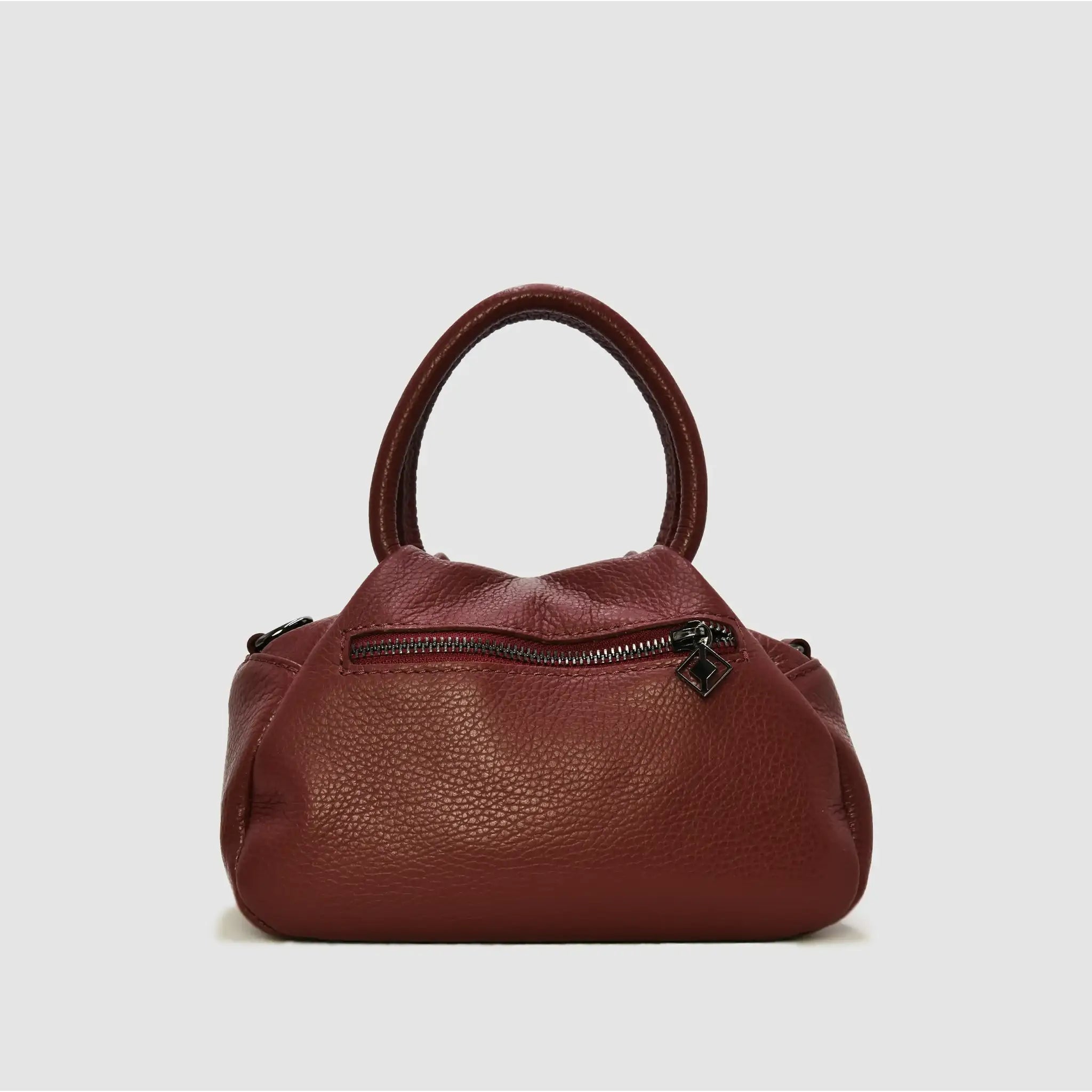 PETITE S - Borsa a mano in pelle - BORDEAUX - MIDMAIND™ | BRAND