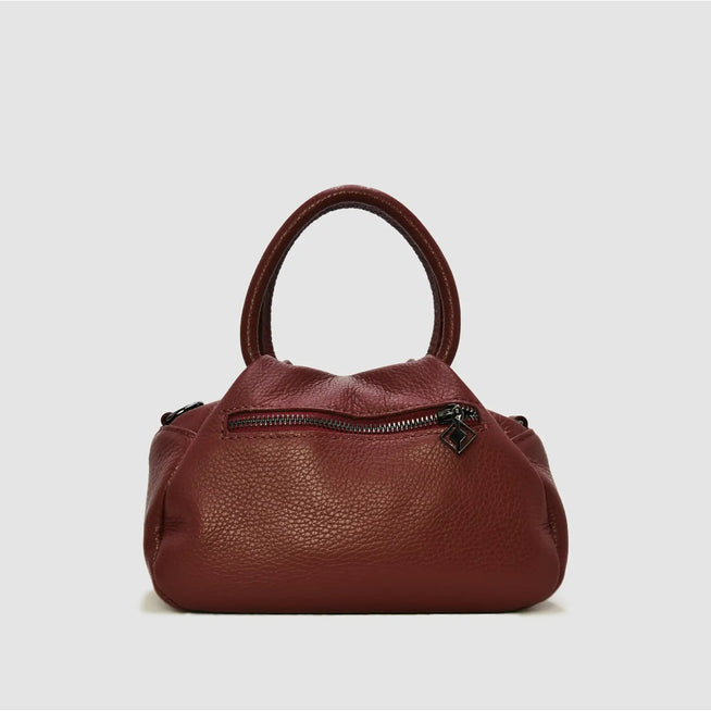 PETITE S - Borsa a mano in pelle - BORDEAUX - MIDMAIND™ | BRAND