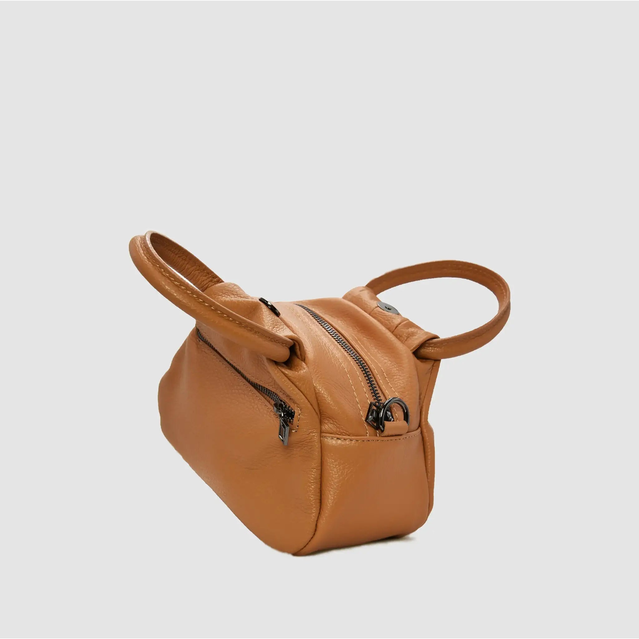 PETITE S - Borsa a mano in pelle - CAMEL - MIDMAIND™ | BRAND