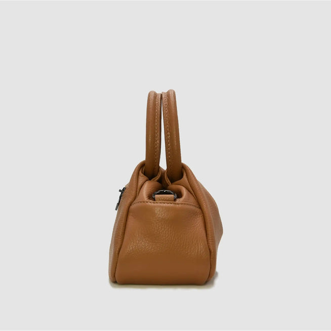 PETITE S - Borsa a mano in pelle - CAMEL - MIDMAIND™ | BRAND