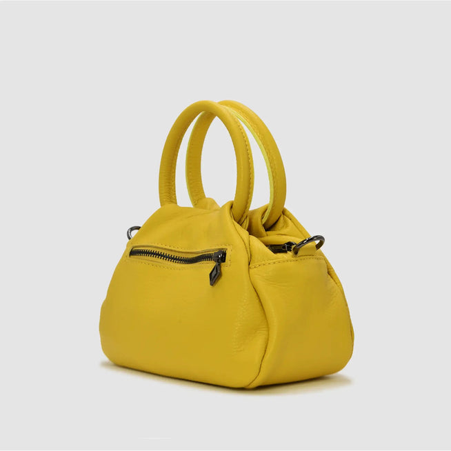 PETITE S - Borsa a mano in pelle - GIALLO - MIDMAIND™ | BRAND