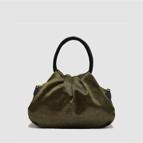 PETITE S - Borsa a mano in Pelle & Jeans - GOLD - MIDMAIND™ | BRAND
