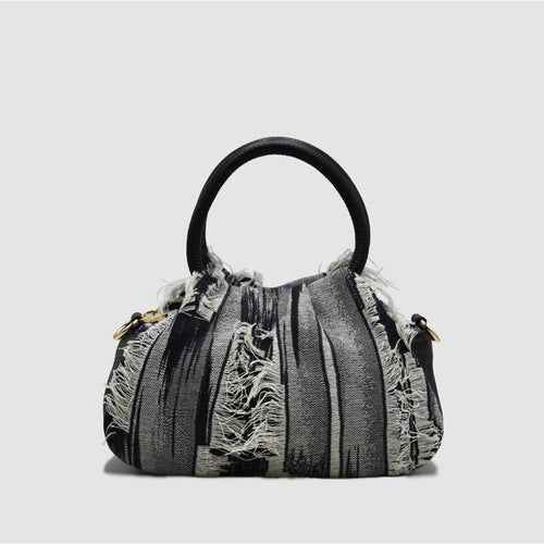 PETITE S - Borsa a mano in Pelle & Jeans - RIPPED - MIDMAIND™ | BRAND