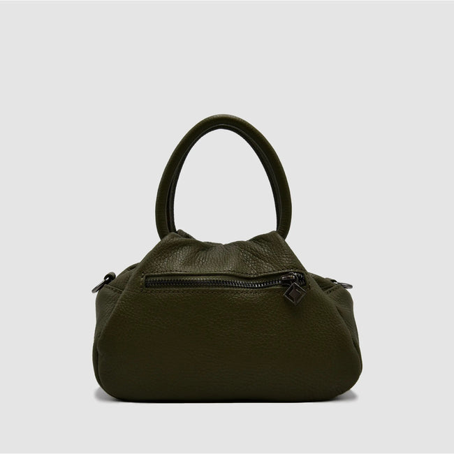 PETITE S - Borsa a mano in pelle martellata - VERDE MILITARE - MIDMAIND™ | BRAND