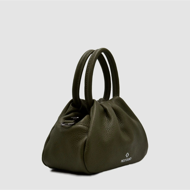 PETITE S - Borsa a mano in pelle martellata - VERDE MILITARE - MIDMAIND™ | BRAND