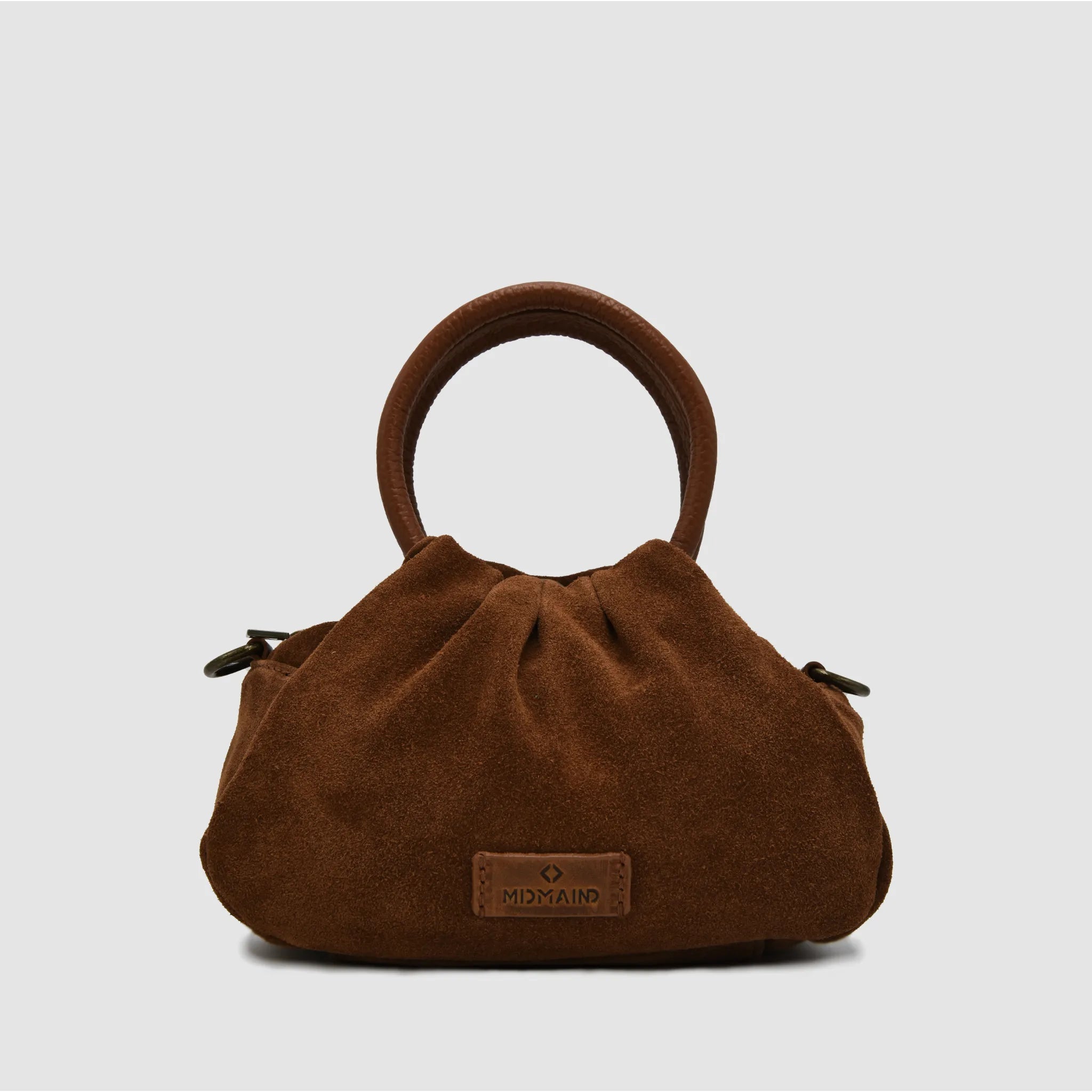 PETITE S - Borsa a mano in Pelle Suede - CANNELLA - MIDMAIND™ | BRAND