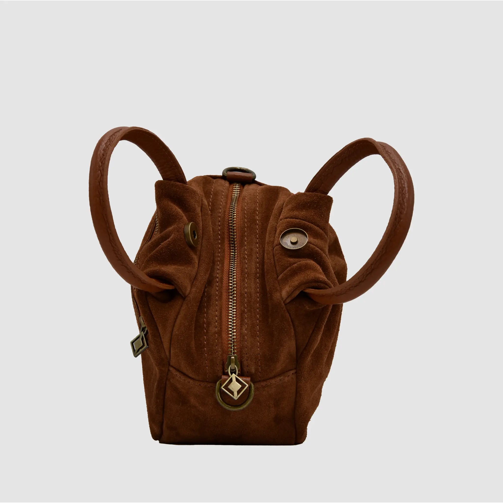 PETITE S - Borsa a mano in Pelle Suede - CANNELLA - MIDMAIND™ | BRAND