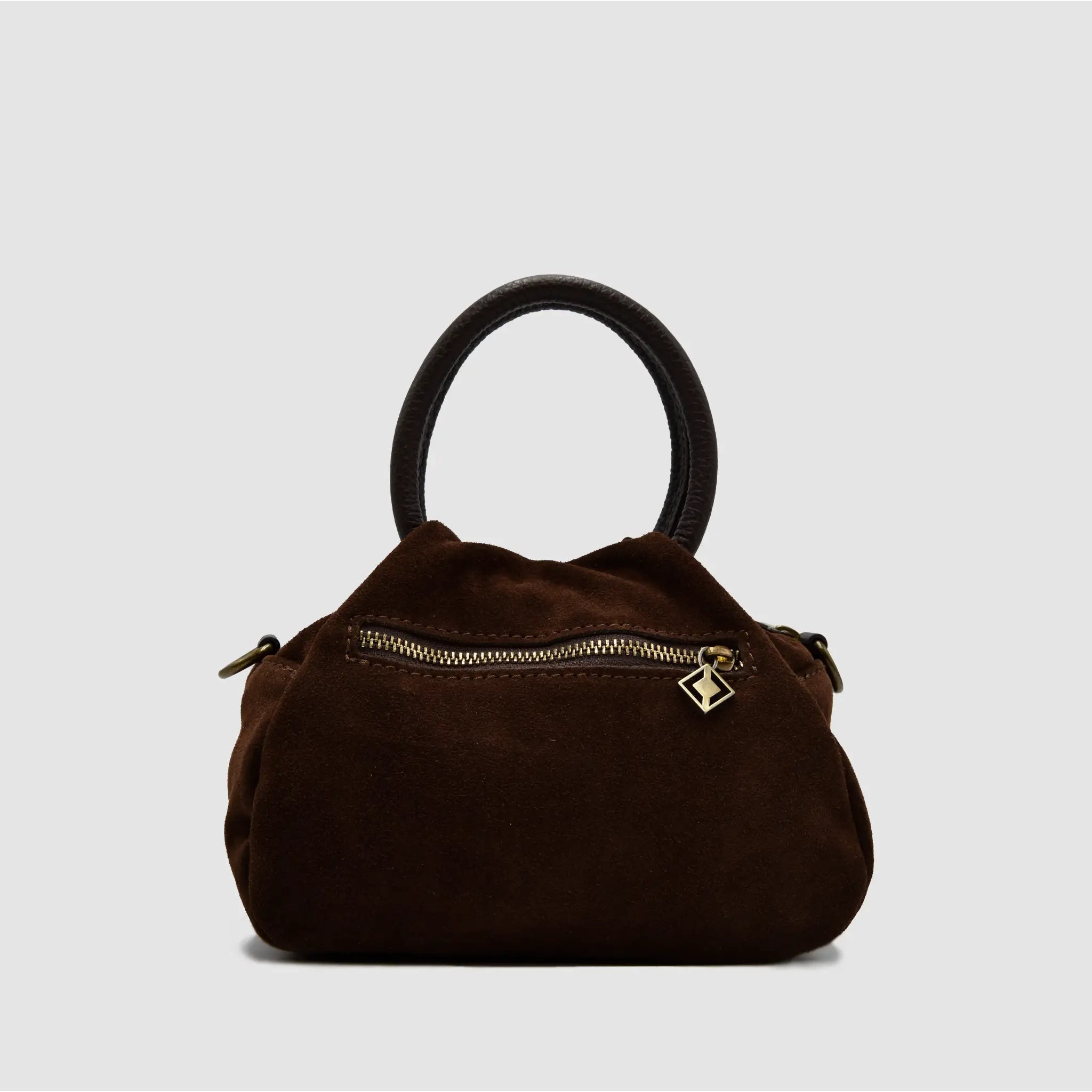 PETITE S - Borsa a mano in Pelle Suede - TESTA DI MORO - MIDMAIND™ | BRAND