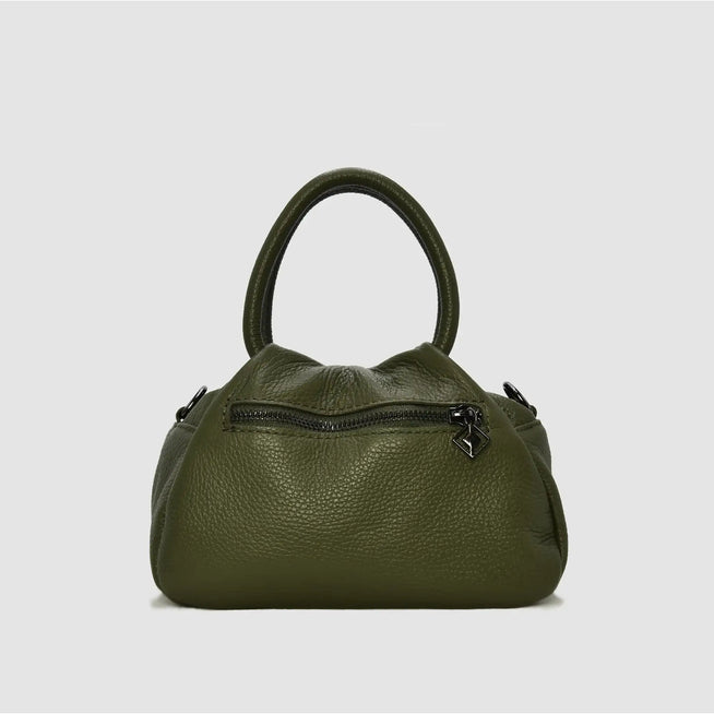 PETITE S - Borsa a mano in pelle - VERDE MILITARE - MIDMAIND™ | BRAND