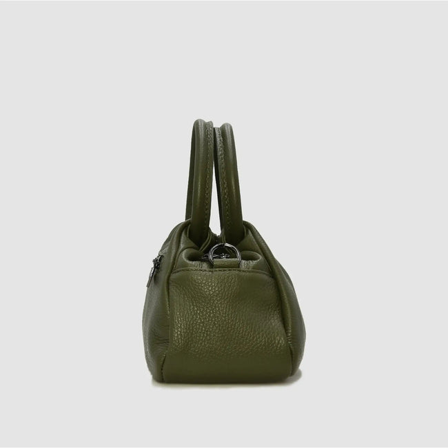 PETITE S - Borsa a mano in pelle - VERDE MILITARE - MIDMAIND™ | BRAND