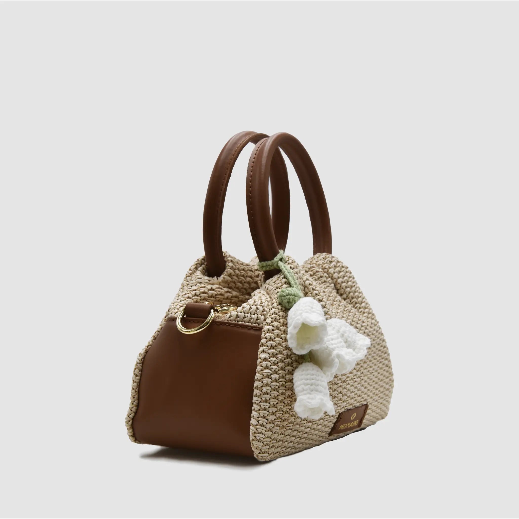PETITE S - Borsa a mano in Rafia & Pelle Liscia - MIDMAIND™ | BRAND