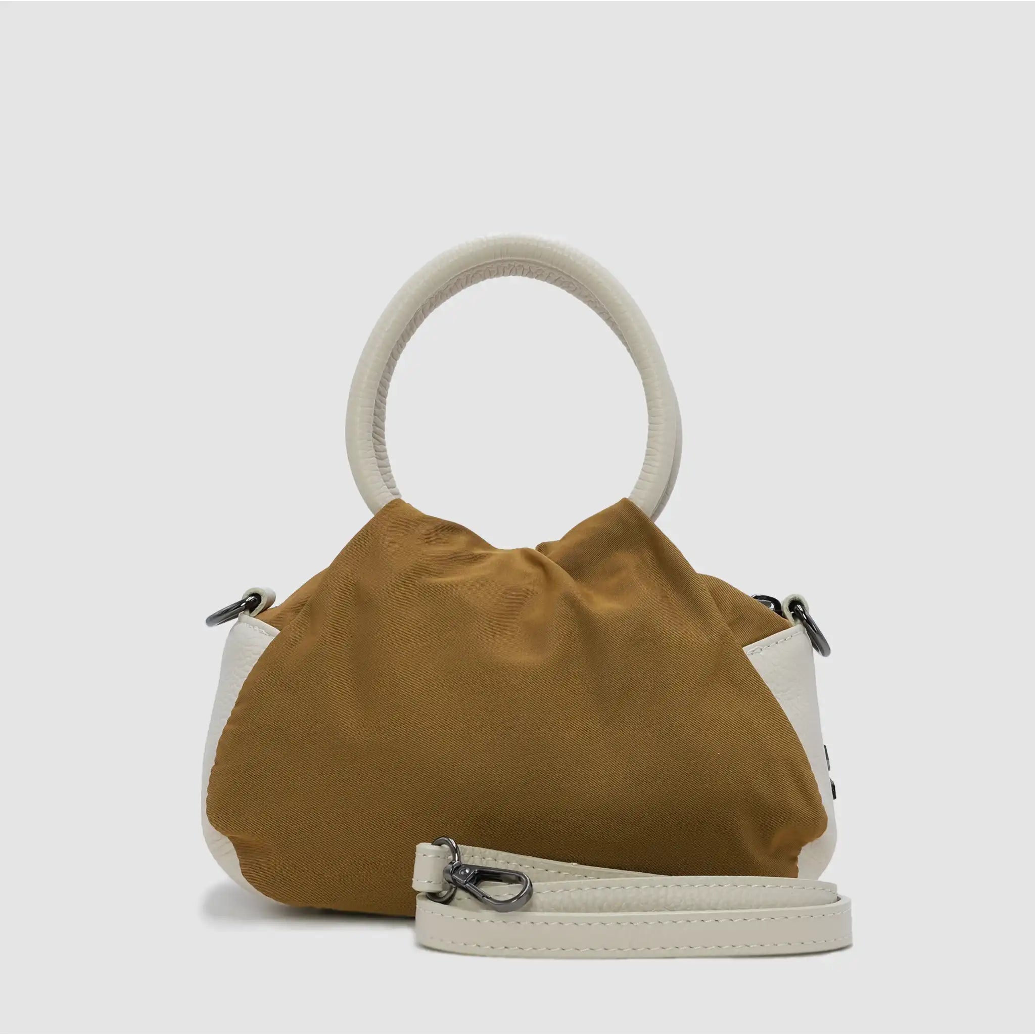 PETITE S NYLON - Borsa a mano in pelle & nylon SENAPE - Limited Edition - MIDMAIND™ | BRAND