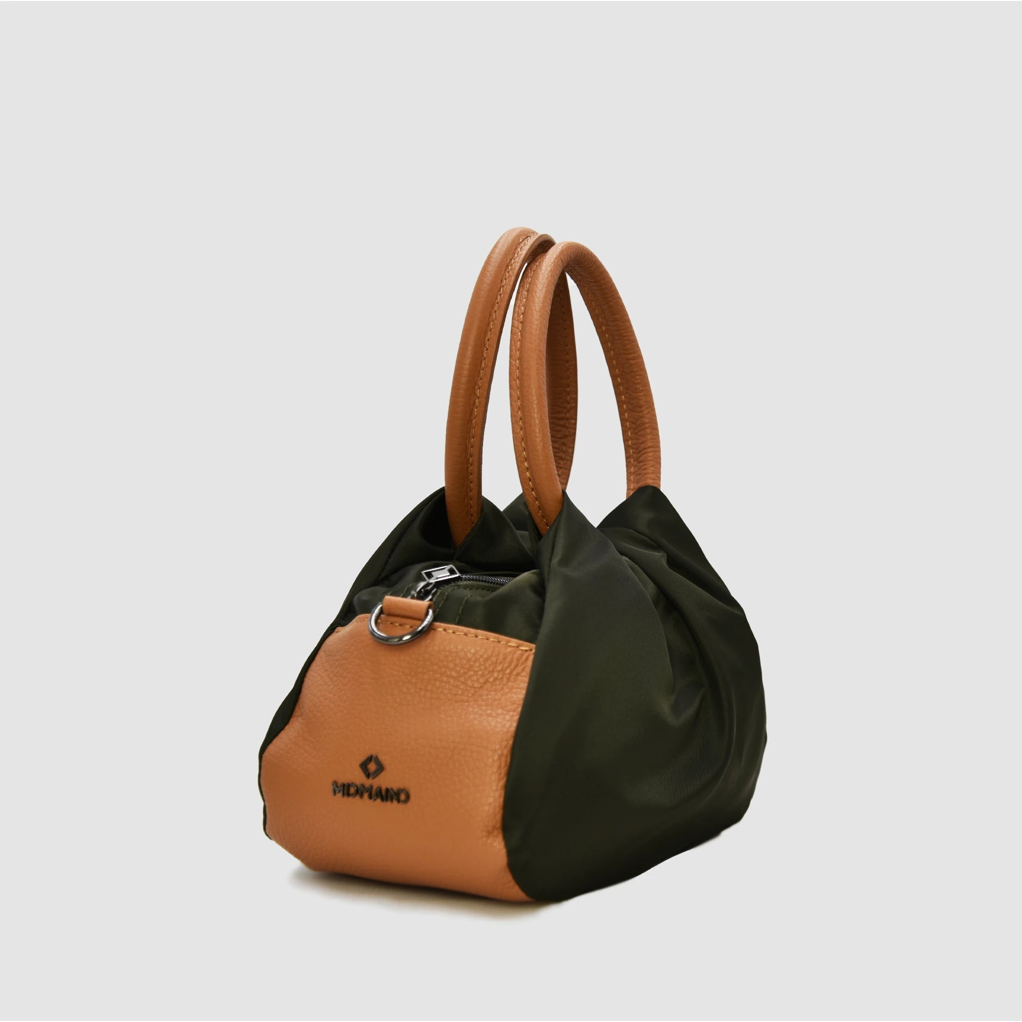 PETITE S NYLON - Borsa a mano in pelle & nylon VERDE MILITARE - Limited Edition - MIDMAIND™ | BRAND