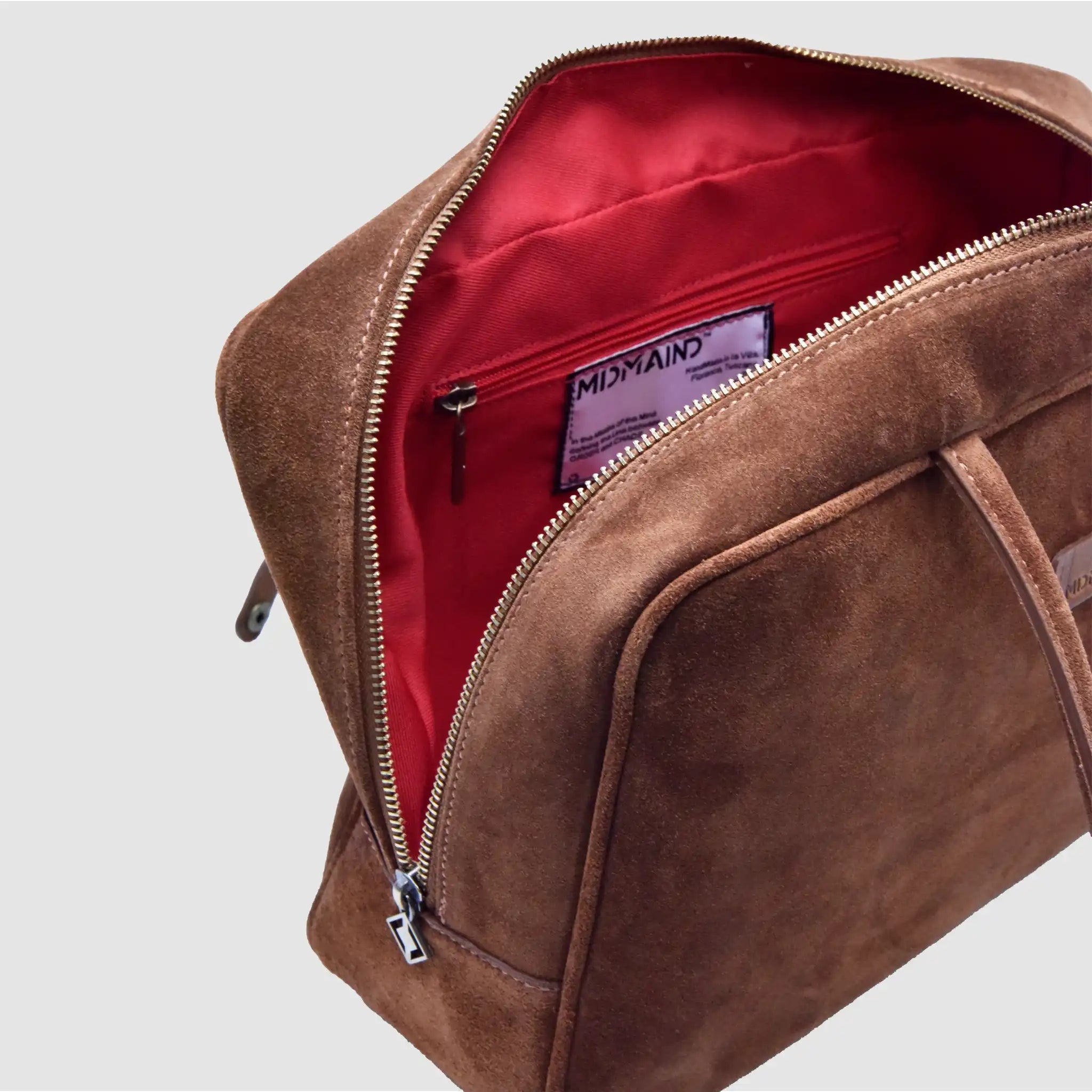 SKIN M - Borsa a mano in Pelle Suede - Cannella - MIDMAIND™ | BRAND