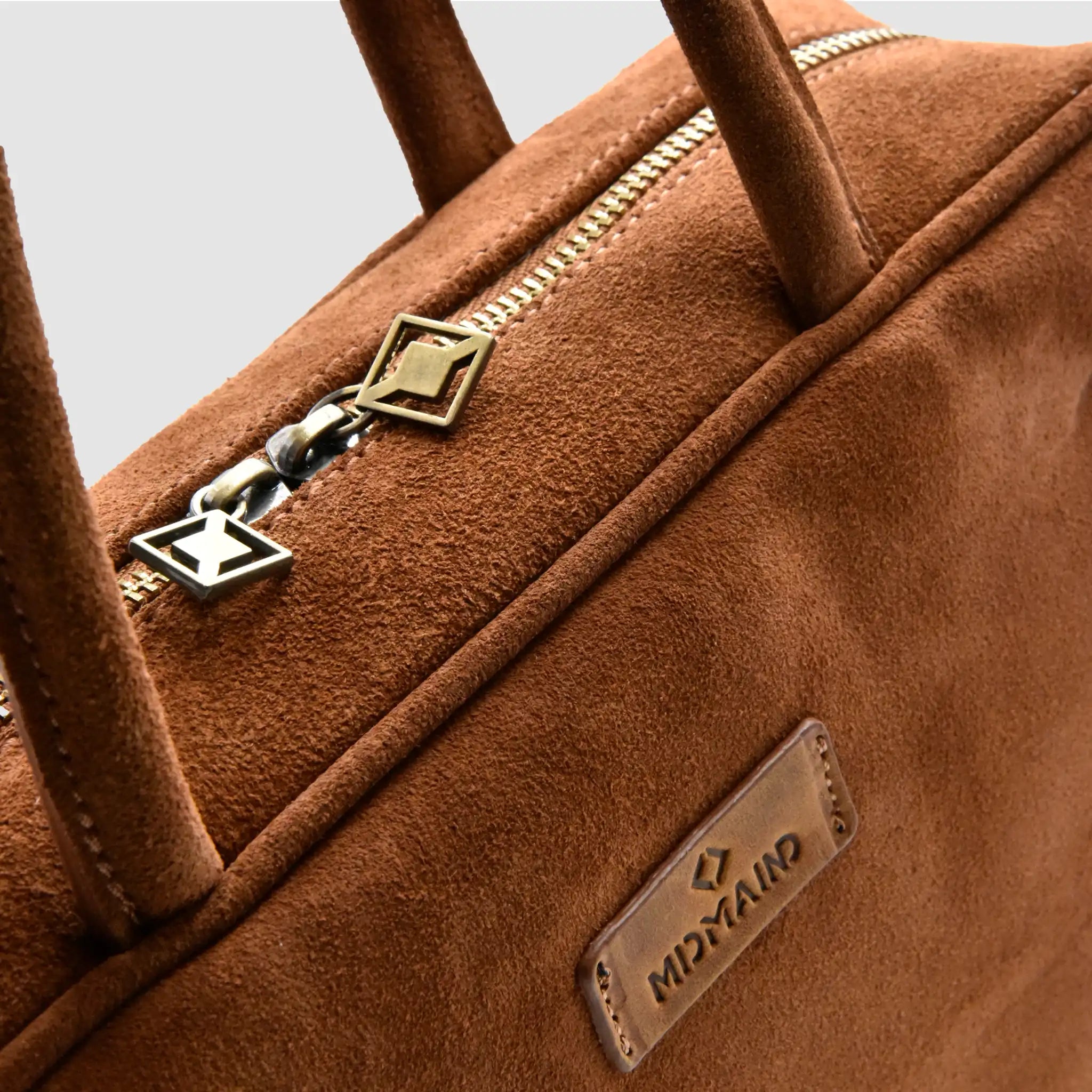 SKIN S - Borsa a mano in Pelle Suede - Cannella - MIDMAIND™ | BRAND