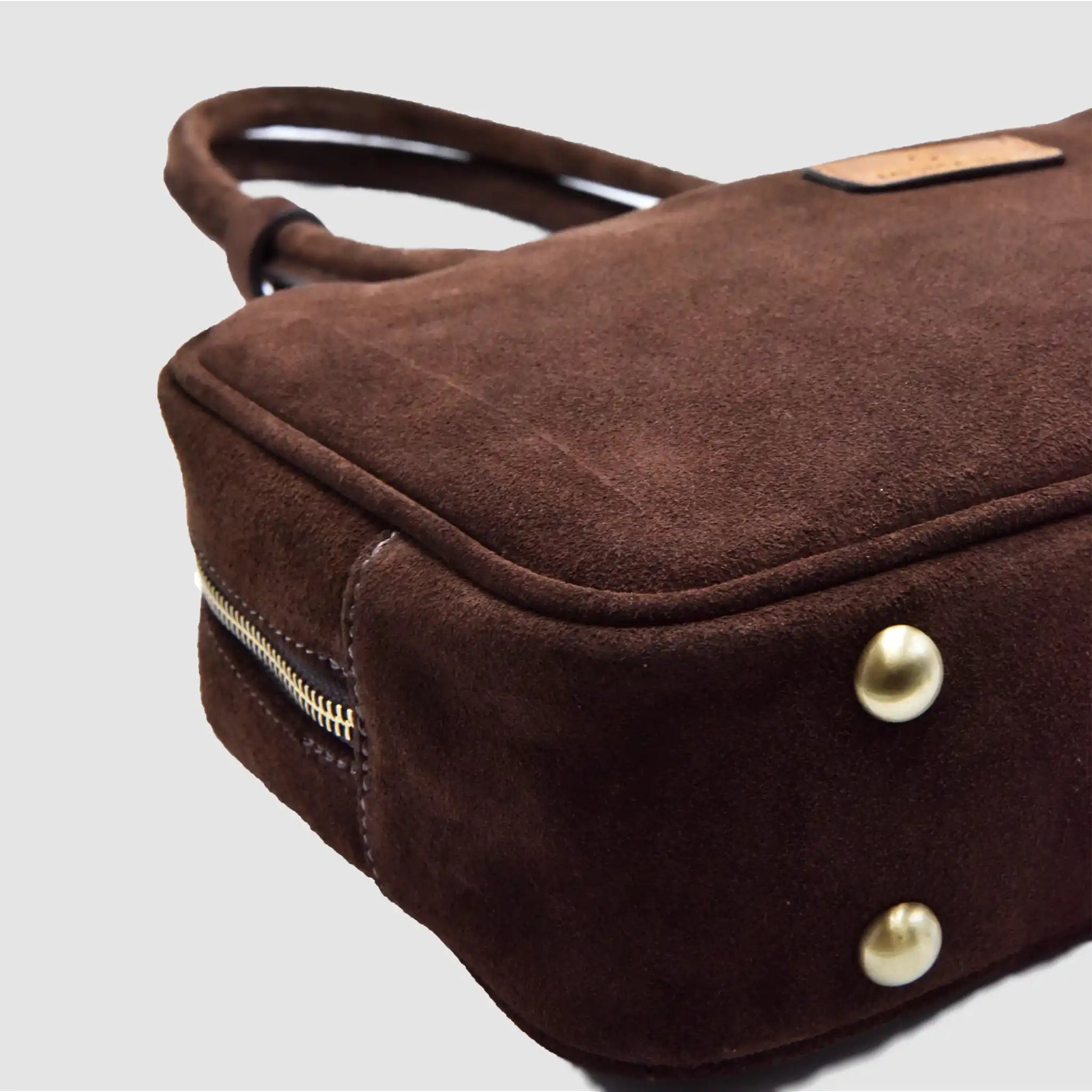 SKIN S - Borsa a mano in Pelle Suede - Testa di Moro - MIDMAIND™ | BRAND