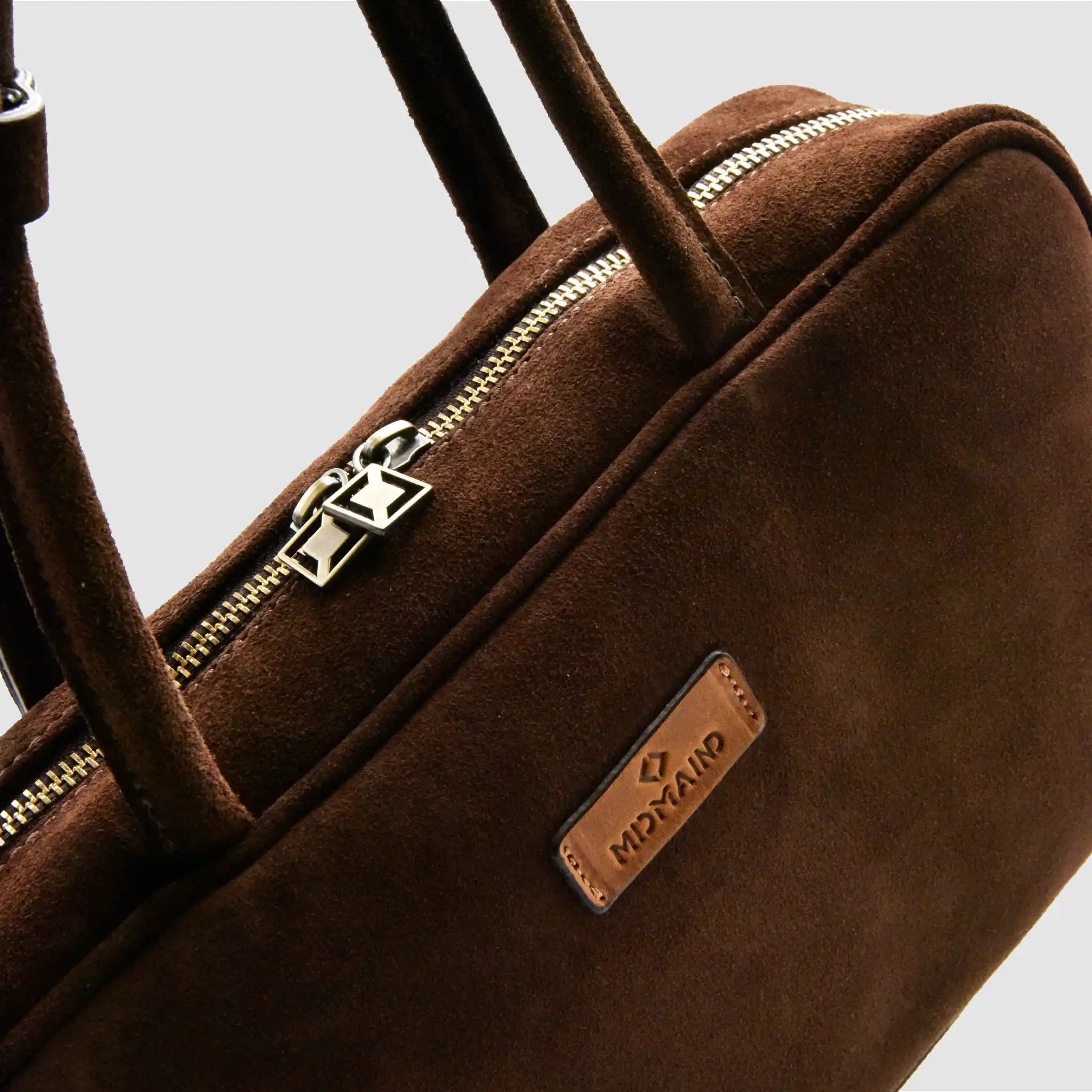 SKIN S - Borsa a mano in Pelle Suede - Testa di Moro - MIDMAIND™ | BRAND