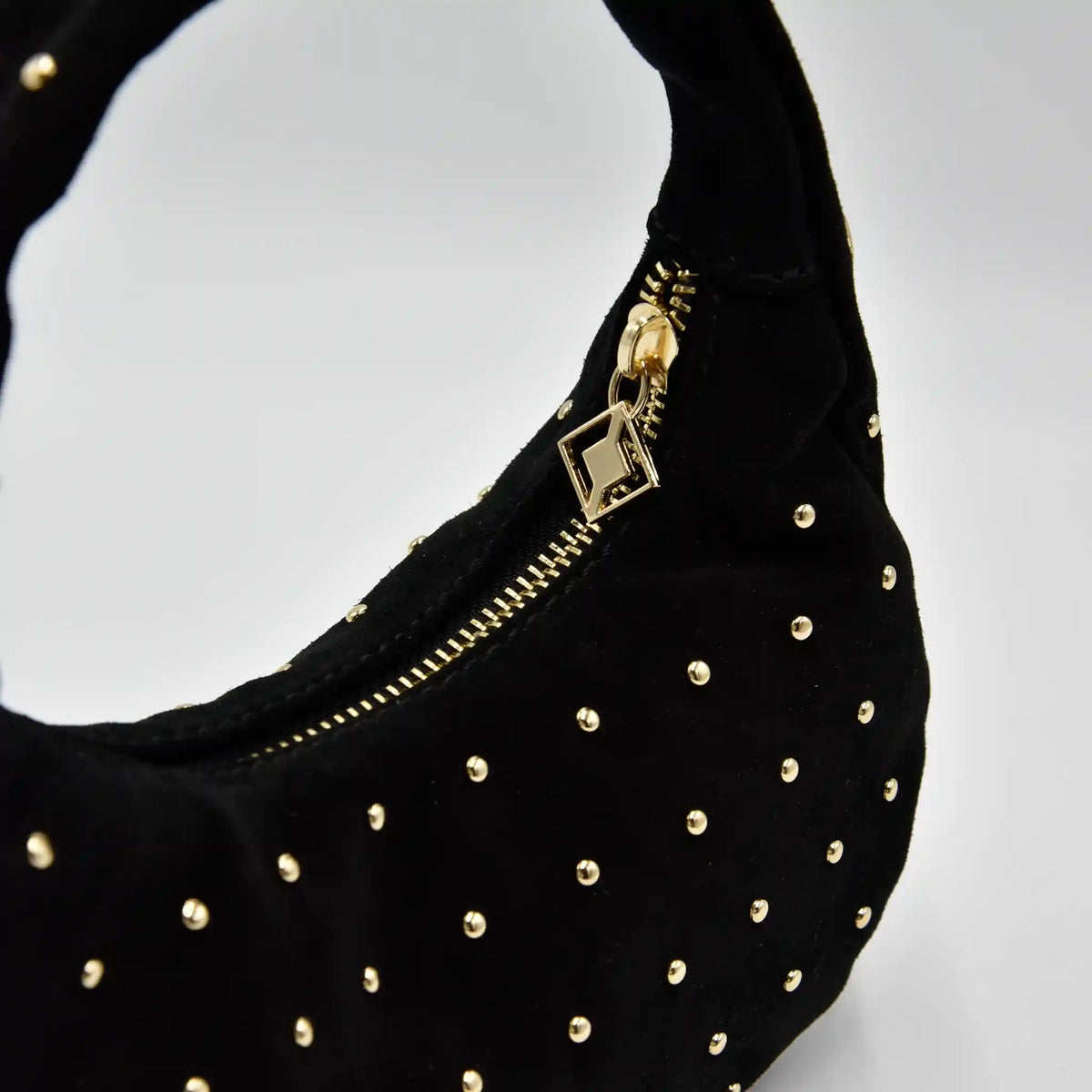 WANDER S - Borsa hobo in Pelle Suede - NERO - MIDMAIND™ | BRAND