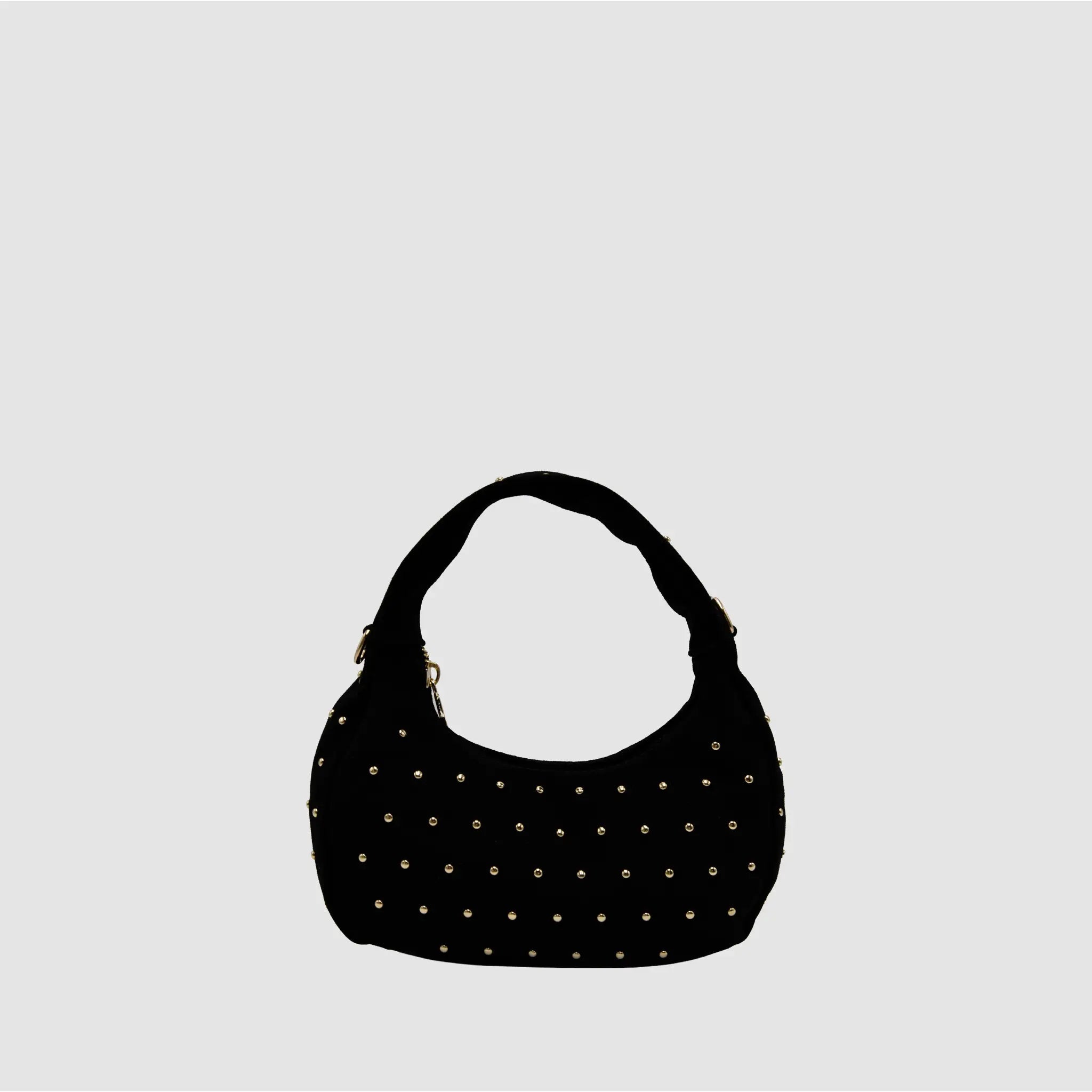 WANDER S - Borsa hobo in Pelle Suede - NERO - MIDMAIND™ | BRAND