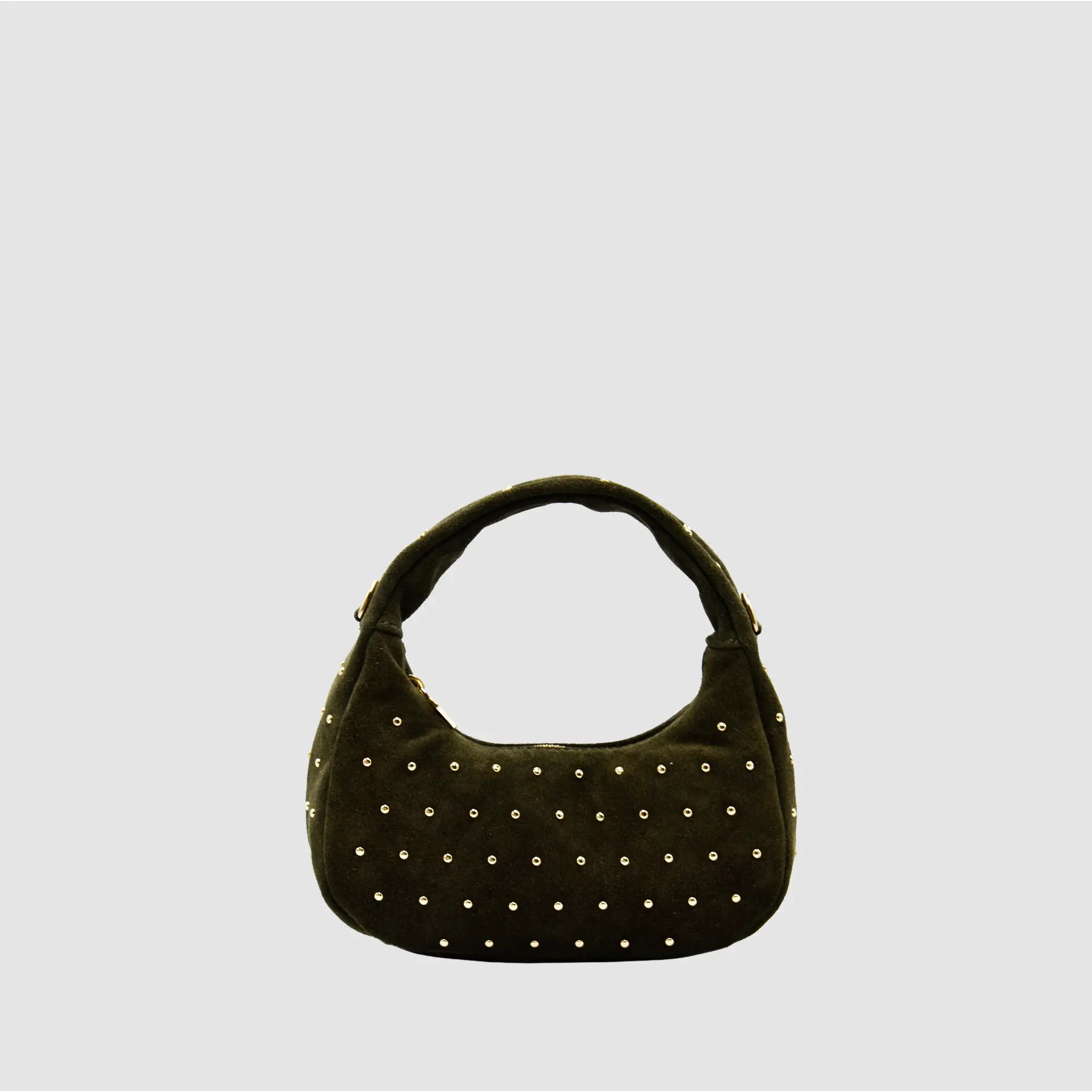 WANDER S - Borsa hobo in Pelle Suede - VERDE - MIDMAIND™ | BRAND