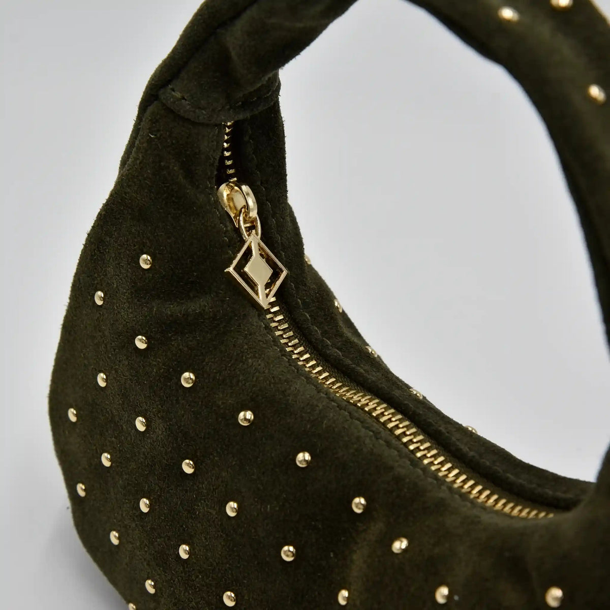 WANDER S - Borsa hobo in Pelle Suede - VERDE - MIDMAIND™ | BRAND