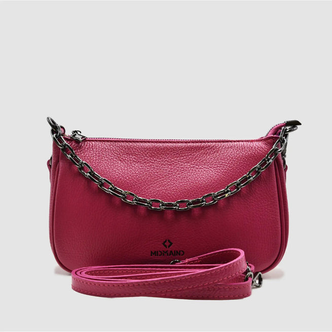 WESTIE - Borsa a baguette in pelle - FUCSIA - MIDMAIND™ | BRAND