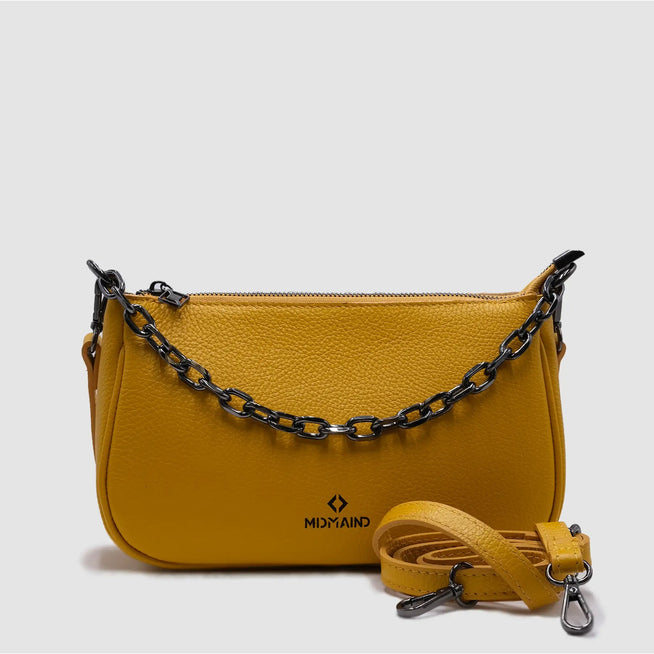 WESTIE - Borsa a baguette in pelle - GIALLO - MIDMAIND™ | BRAND