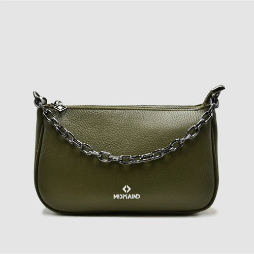 WESTIE - Borsa a baguette in pelle - VERDE MILITARE - MIDMAIND™ | BRAND