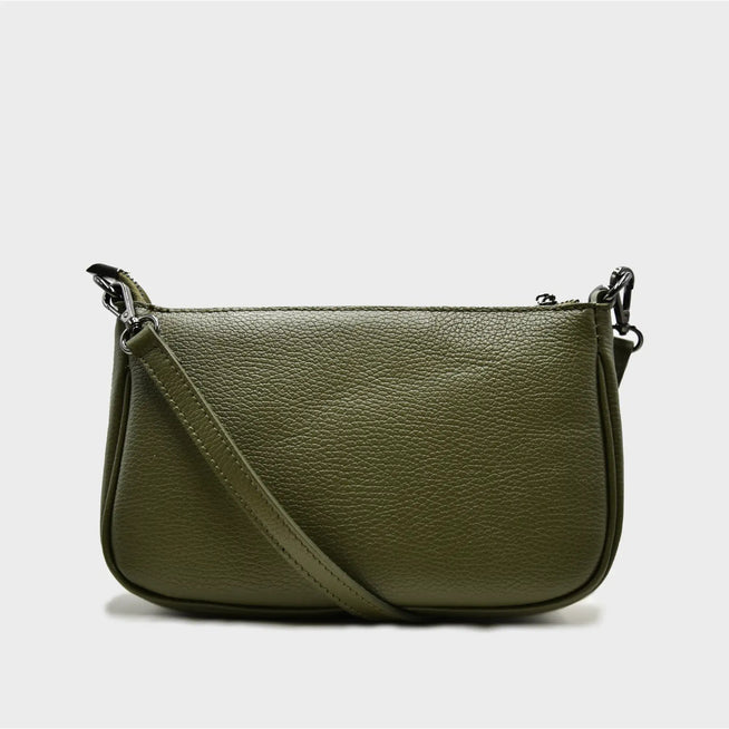 WESTIE - Borsa a baguette in pelle - VERDE MILITARE - MIDMAIND™ | BRAND