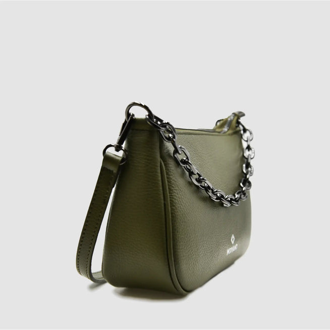 WESTIE - Borsa a baguette in pelle - VERDE MILITARE - MIDMAIND™ | BRAND