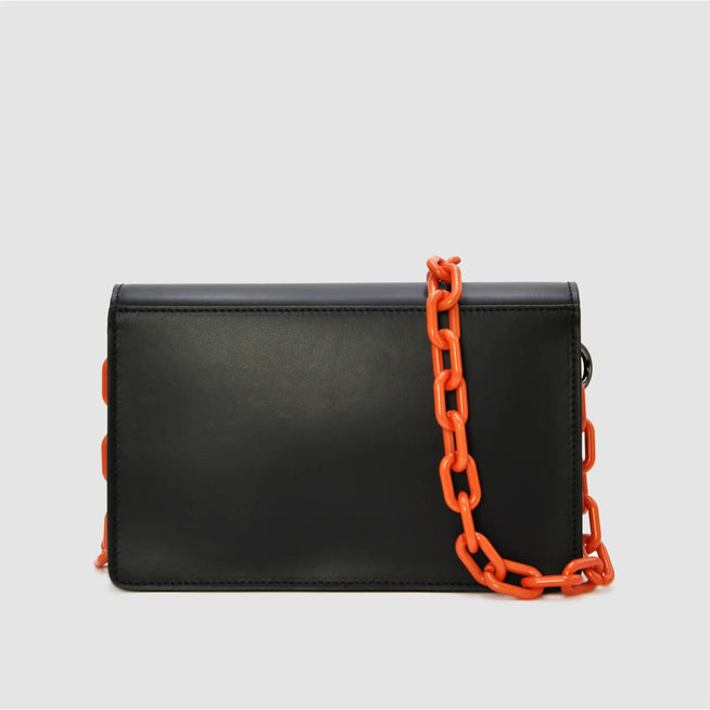 ALBA - Borsa a tracolla in pelle con catena arancione - MIDMAIND™ | BRAND