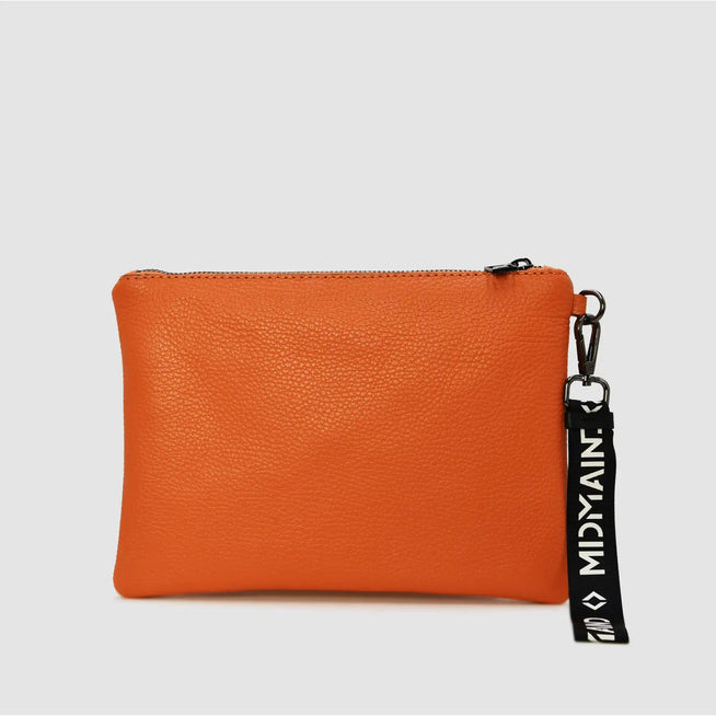 ANNA - Pochette in pelle - Black Logo - ARANCIONE - MIDMAIND™ | BRAND