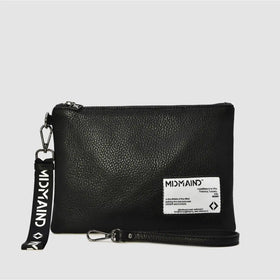 ANNA - Pochette in pelle - Logo Label - NERO - MIDMAIND™ | BRAND