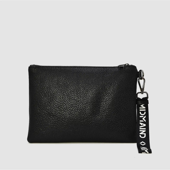 ANNA - Pochette in pelle - Logo Label - NERO - MIDMAIND™ | BRAND