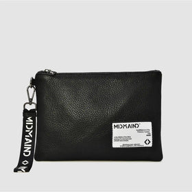 ANNA - Pochette in pelle - Logo Label - NERO - MIDMAIND™ | BRAND