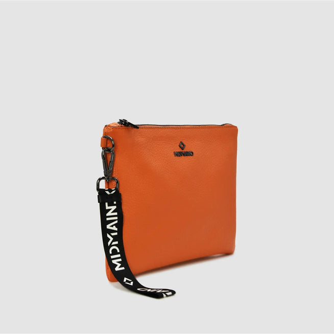 ANNA - Pochette in pelle - Metal Logo - ARANCIONE - MIDMAIND™ | BRAND